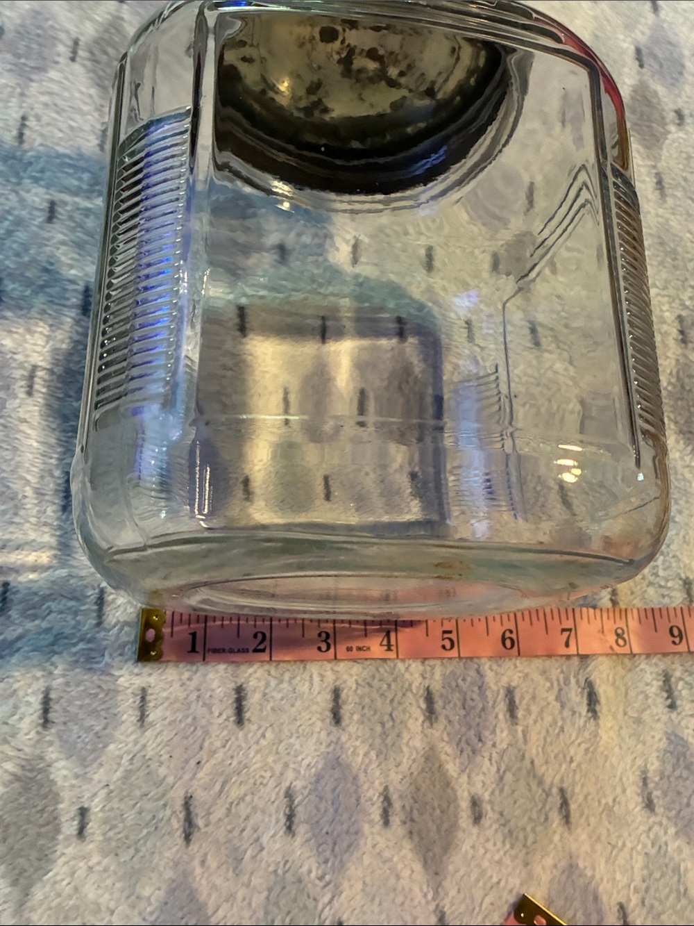 Clear Glass Vintage Storage Jar with Rustic Brown Lid - Home Kitchen - Picture 10 of 10